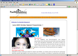 Click Here For Bigger Image Of Screenshot For ParentsResource.Com.Sg